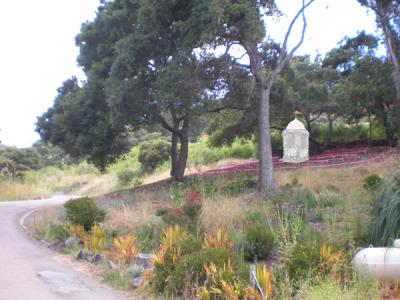 The samadhi and gardens will be on a lovely slope: up front and visible from the whole Seva Ashram property.