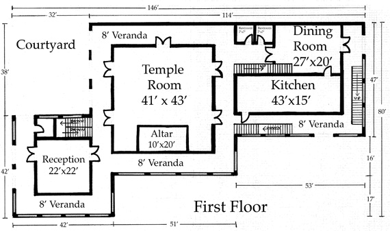 First Floor plan of the proposed new Temple Center