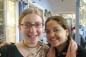 From Eugene, Krishna Kadambini Devi Dasi and Annapurna Devi Dasi from Soquel.