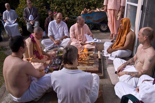 Fire sacrifice for Gayatri initiation