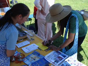 People were signing the address forms so that we could keep in contact with them.