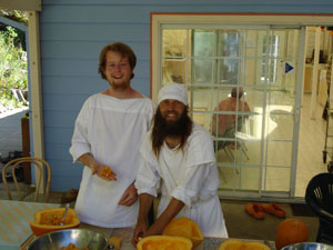 Two Christians joined us for this event and helped by cutting pumpkins.