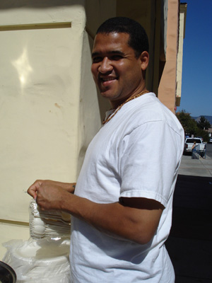 Leonardo and Shambhunath Prabhu assisted in setting up the tables.