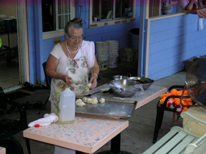 Sureshvari makes her famous samosas.