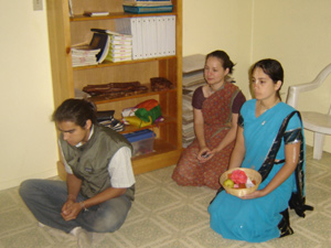 Leonardo, Nalina Sundari D.D., and Michelle waiting for the ceremonies to begin.