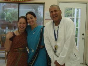 Nalina Sundari D.D., Mahadevi D.D., and Shambunath Prabhu  happily rejoicing after the initiation.