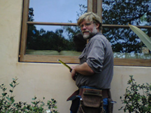 Our dear friend Brian, who recently departed this world donated his service to our Seva Ashram for many, many years. He donated the beautiful windows and helped build Srimati Tulsi Devi's green house in 2001. In April 2008, at the time of his passing away, Brian was involved in repairing and rebuilding the window frames and windows for Srimati Tulsi Devi.