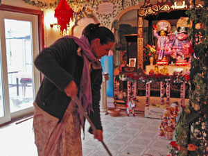 Uma Didi helped with the festival preparations.