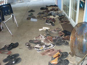 and the shoes began to pile up too.