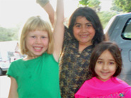 These happy young girls, Syama Mohini, Radha Dasi and Lavanica showed off for the camera.