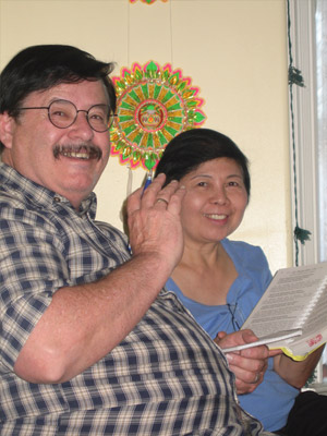 Jagadish and his wife Celia.