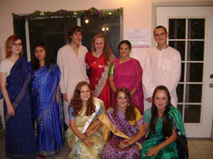 Satyabhama Devi Dasi and her brother Ramananda Prabhu invited their friends and co-workers from the Mystery Spot to join in the festivities. They had a good time.