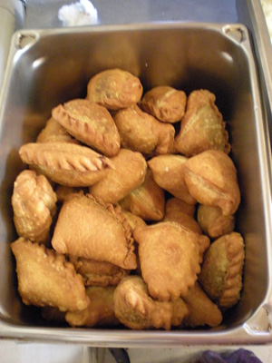 Sureshwari's famous samosas.