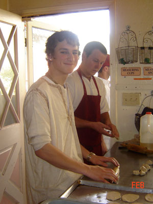 Prabhus Ramananda and Shatrughna rolling puris