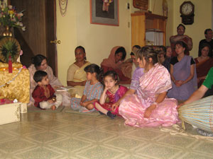 The devotees listened attentively absorbing the wonderful stories and special blessings for us on this day.