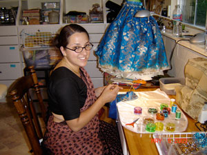 Vaidehi Devi Dasi assisted by sewing for both Mahaprabhu here in Soquel and in San Jose.