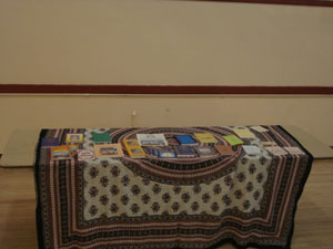 A beautiful book table is always set up.