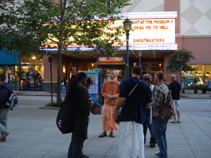 Even after the Sannyasis returned to the Ashram the kirtan continued.