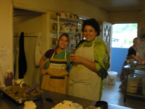 Indira Didi helps with many preparations in the kitchen.