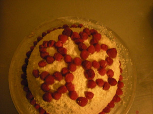 A beautiful raspberry, lemon and coconut birthday cake