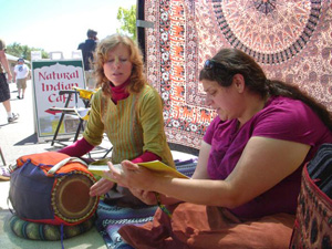 Here Braja Mohini Didi leads "Sri Guru Arati" as Para Devi, Krishna Madhuri, and Sushila Didis follow.