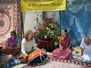 We all felt it was a great boon that we had a tent for preaching and chanting right next to our food booth!