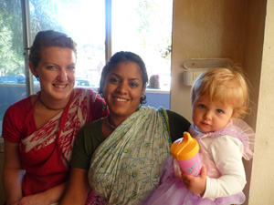 Radhika Didi, Vrinda Didi and little Jahnava.