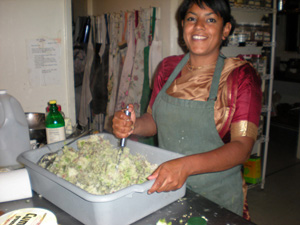 Aloo tikkis for the evening offering.