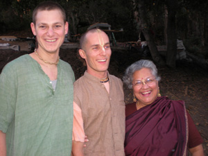 Gaura Nataraj Prabhu and Diksavati Didi are very happy to see Virachandra Prabhu back at the Ashram.