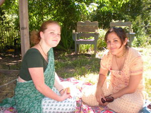 Devaki Devi Dasi and Dhanistha Didi the Kids Camp coordinator 