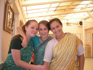 Best friends Devaki, Krsna Priya and Jahnavi Devi Dasis