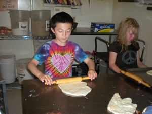 Pizza making for snack time!