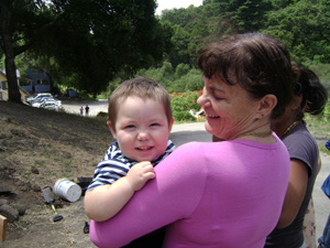 Sanatani Didi and her grandson Madav who seems to always be smiling.