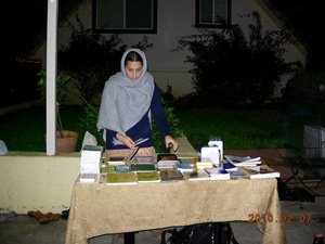 Mahadevi set up a beautiful book table 